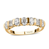 Moissanite Ring in Vermeil Yellow Gold Over Sterling Silver (Size 6.0) 1.00 ctw