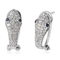 Ceylon Blue Sapphire and White Zircon Earrings in Platinum Over Sterling Silver 1.00 ctw - Sticky add to cart bar
