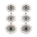 London Blue Topaz, Multi Gemstone Evil Eye Protector Earrings in Platinum Over Sterling Silver 2.00 ctw - Sticky add to cart bar