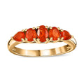 Mexican Fire Opal 5 Stone Ring in Vermeil Yellow Gold Over Sterling Silver (Size 10.0) 0.65 ctw - Sticky add to cart bar