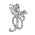 White Zircon and Blue Topaz Brooch in Platinum Over Sterling Silver 0.80 ctw - Sticky add to cart bar