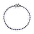 Tanzanite Tennis Bracelet in Platinum Over Sterling Silver (6.50 In) 3.75 ctw - Sticky add to cart bar