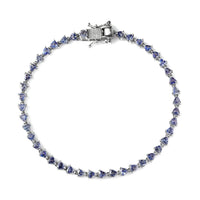 Tanzanite Tennis Bracelet in Platinum Over Sterling Silver (6.50 In) 3.75 ctw