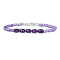 Doorbuster African Amethyst Beaded Bracelet in Sterling Silver (6.50-8.00In) 11.75 ctw - Sticky add to cart bar