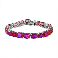 Volcanic Quartz (Triplet) Tennis Bracelet in Platinum Over Sterling Silver (8.00 In) 47.75 ctw