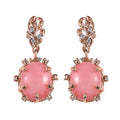 GP Vola Via Italian Garden Collection Peruvian Pink Opal and White Zircon Earrings in Vermeil Rose Gold Over Sterling Silver 5.90 ctw - Sticky add to cart bar