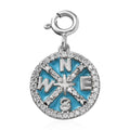 Moissanite Enameled Charm in Platinum Over Sterling Silver 0.25 ctw - Sticky add to cart bar