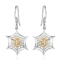 14K YG and Platinum Over Sterling Silver Spider Web Earrings (3.40 g) - Sticky add to cart bar