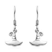 Platinum Over Sterling Silver Witches Hat Earrings (2.85 g)