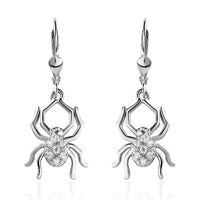 Moissanite Spider Earrings in Platinum Over Sterling Silver 0.10 ctw