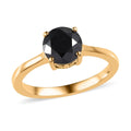 Black Diamond Solitaire Ring in Vermeil Yellow Gold Over Sterling Silver 1.50 ctw - Sticky add to cart bar