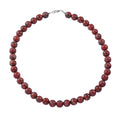 Red Jasper Beaded Necklace 18 Inches in Sterling Silver 300.00 ctw - Sticky add to cart bar