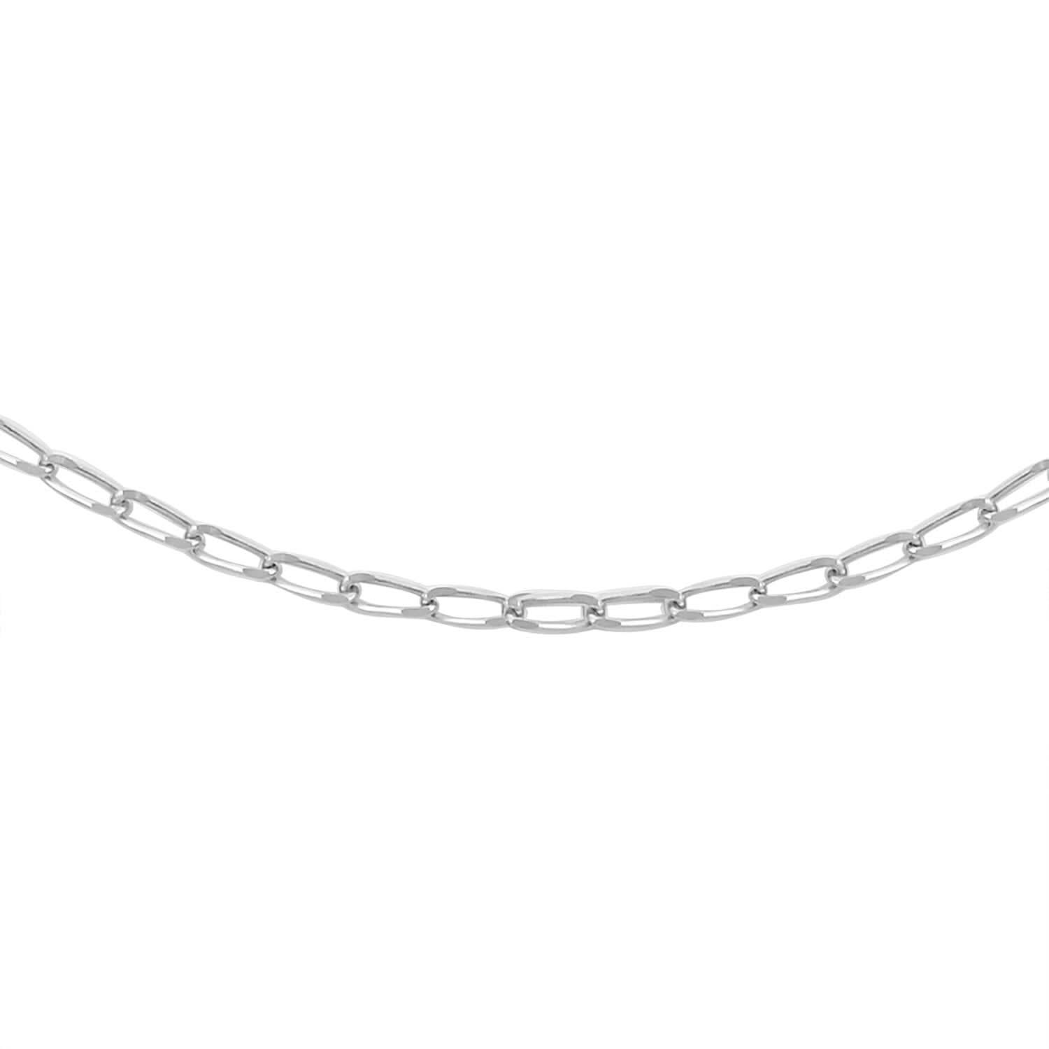 Sterling Silver Open Link Necklace 24 Inches 2.30 Grams