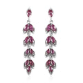 Tanzanian Rhodolite Garnet Dangling Earrings in Platinum Over Sterling Silver 2.75 ctw - Sticky add to cart bar