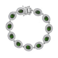 Natural Chrome Diopside and White Zircon Bracelet in Platinum Over Sterling Silver (6.50 In) 13.00 ctw - Sticky add to cart bar