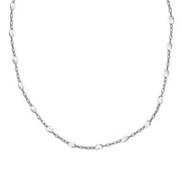 Sterling Silver Station Necklace (20 Inches) (2.80 g)