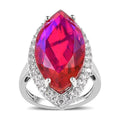 Volcanic Quartz (Triplet) and White Zircon Ring in Platinum Over Sterling Silver 13.40 ctw - Sticky add to cart bar