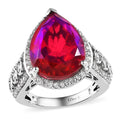 Volcanic Quartz (Triplet) and White Zircon Ring in Platinum Over Sterling Silver (Size 10.0) 11.60 ctw - Sticky add to cart bar