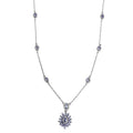 Tanzanite and White Zircon Necklace 18 Inches in Platinum Over Sterling Silver 2.65 ctw - Sticky add to cart bar