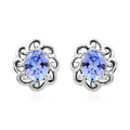 Tanzanite Stud Earrings in Platinum Over Sterling Silver 0.65 ctw - Sticky add to cart bar