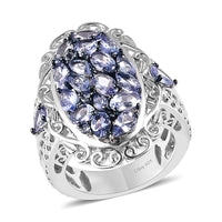 Tanzanite Ring in Platinum Over Sterling Silver (Size 10.0) 3.50 ctw