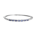Tanzanite and White Zircon Bangle Bracelet in Platinum Over Sterling Silver (7.25 in) 2.50 ctw - Sticky add to cart bar
