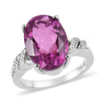 Radiant Orchid Quartz (Triplet) Solitaire Ring in Stainless Steel (Size 10.0) 6.35 ctw - Sticky add to cart bar