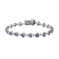Tanzanite Link Bracelet in Platinum Over Sterling Silver (7.25 In) 3.50 ctw - Sticky add to cart bar