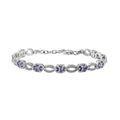 Tanzanite and White Zircon Bracelet in Platinum Over Sterling Silver (6.50 In) 2.50 ctw - Sticky add to cart bar