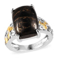 Karis Matrix Silver Shungite Ring in 18K YG Plated and Platinum Bond 4.50 ctw - Sticky add to cart bar
