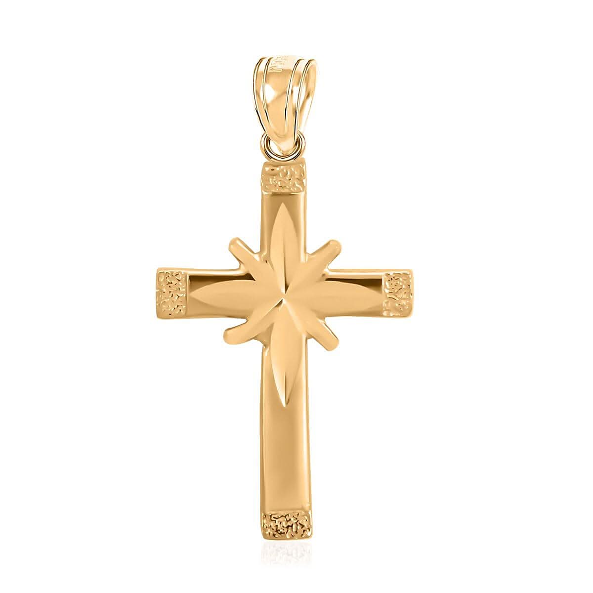 Made in America 10K Yellow Gold Cross Pendant 0.60 Grams