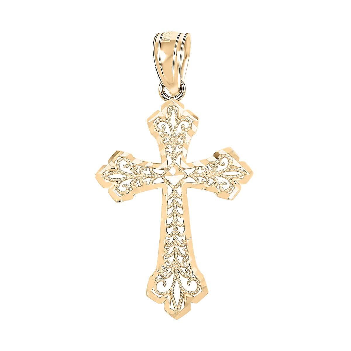 Made in America 10K Yellow Gold Cross Pendant 1.10 Grams