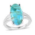 Freshened Turquoise Elongated Ring in Sterling Silver 8.00 3.65 ctw - Sticky add to cart bar