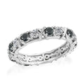 Doorbuster Blue Sapphire, Moissanite XO Band Ring in Platinum Over Sterling Silver (Size 10.0) 1.65 ctw - Sticky add to cart bar