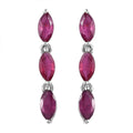 Niassa Ruby (FF) Dangling Earrings in Platinum Over Sterling Silver 2.10 ctw - Sticky add to cart bar