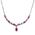 Fissure Filled Ruby (FF) Necklace 18 Inches in Platinum Over Sterling Silver 2.50 ctw - Sticky add to cart bar