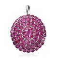 Niassa Ruby (FF) Cluster Pendant in Platinum Over Sterling Silver 14.00 ctw - Sticky add to cart bar