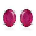 Niassa Ruby Solitaire Stud Earrings in Vermeil Yellow Gold Over Sterling Silver 2.35 ctw - Sticky add to cart bar