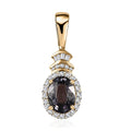 Luxoro 10K Yellow Gold Premium Tanzanian Platinum Spinel and G-H I3 Diamond Halo Pendant 1.60 ctw - Sticky add to cart bar