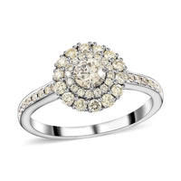 Modani 14K White Gold G-H I2 Diamond Halo Ring 1.10 ctw (Del. in 10-12 Days)