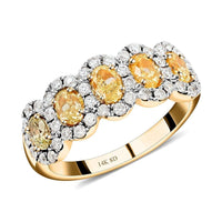 Modani 14K Yellow Gold SI Natural Yellow and White Diamond Ring 5.20 Grams 2.00 ctw (Del. in 10-12 Days)