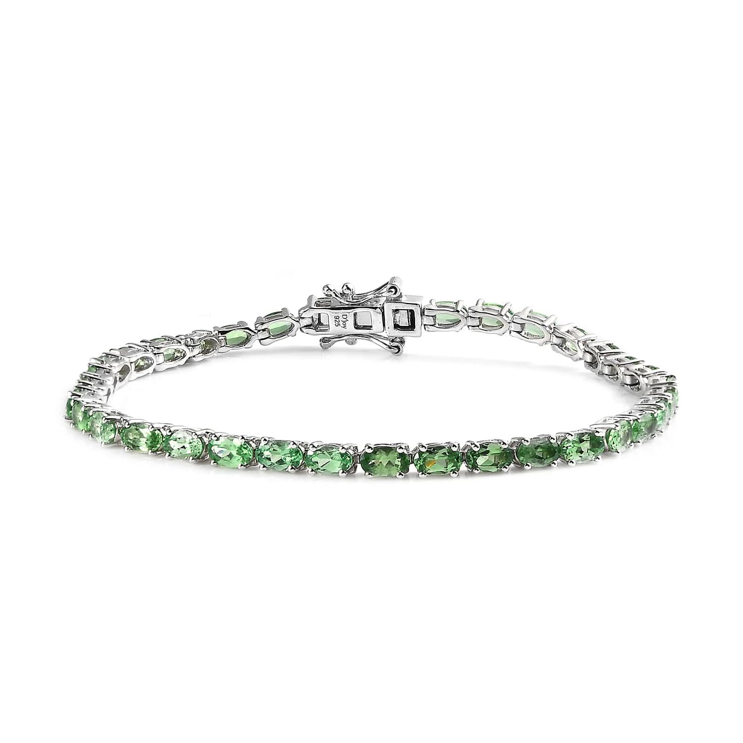 Doorbuster Premium Tsavorite Garnet Tennis Bracelet in Platinum Over Sterling Silver (7.25 In) 9.60 ctw