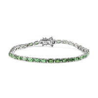 Doorbuster Premium Tsavorite Garnet Tennis Bracelet in Platinum Over Sterling Silver (7.25 In) 9.60 ctw