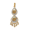 Ethiopian Welo Opal and White Zircon Pendant in Vermeil Yellow Gold Over Sterling Silver 1.00 ctw - Sticky add to cart bar