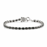 Elite Shungite, Natural Thai Black Spinel Tennis Bracelet in Platinum Over Sterling Silver (9.45 g) 6.20 ctw