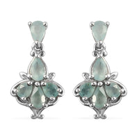 Premium Grandidierite Dangle Earrings in Platinum Over Sterling Silver 1.85 ctw