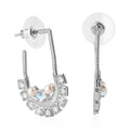 Rainbow Moonstone, Freshwater Pearl and White Zircon Earrings in Platinum Over Sterling Silver 2.80 ctw - Sticky add to cart bar