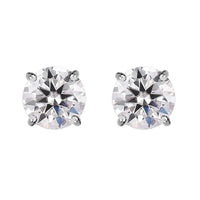 950 Platinum Moissanite Solitaire Stud Earrings 1.90 ctw