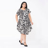 White & Black Oil Swirl Print