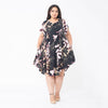 Cream & Black Leaf Print